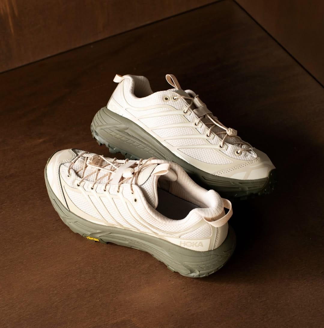 HokaMafate Three 2 Oat Milk Eucalyptus